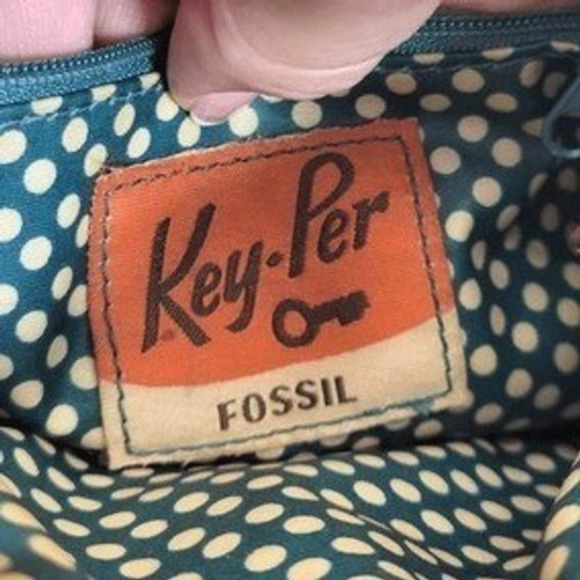Vintage Y2K Fossil Key-Per Crossbody Bag Brown Citrus Floral Small Coated Canvas - Picture 8 of 8